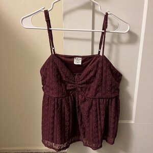 No Boundaries Burgundy Lace Camisole Top